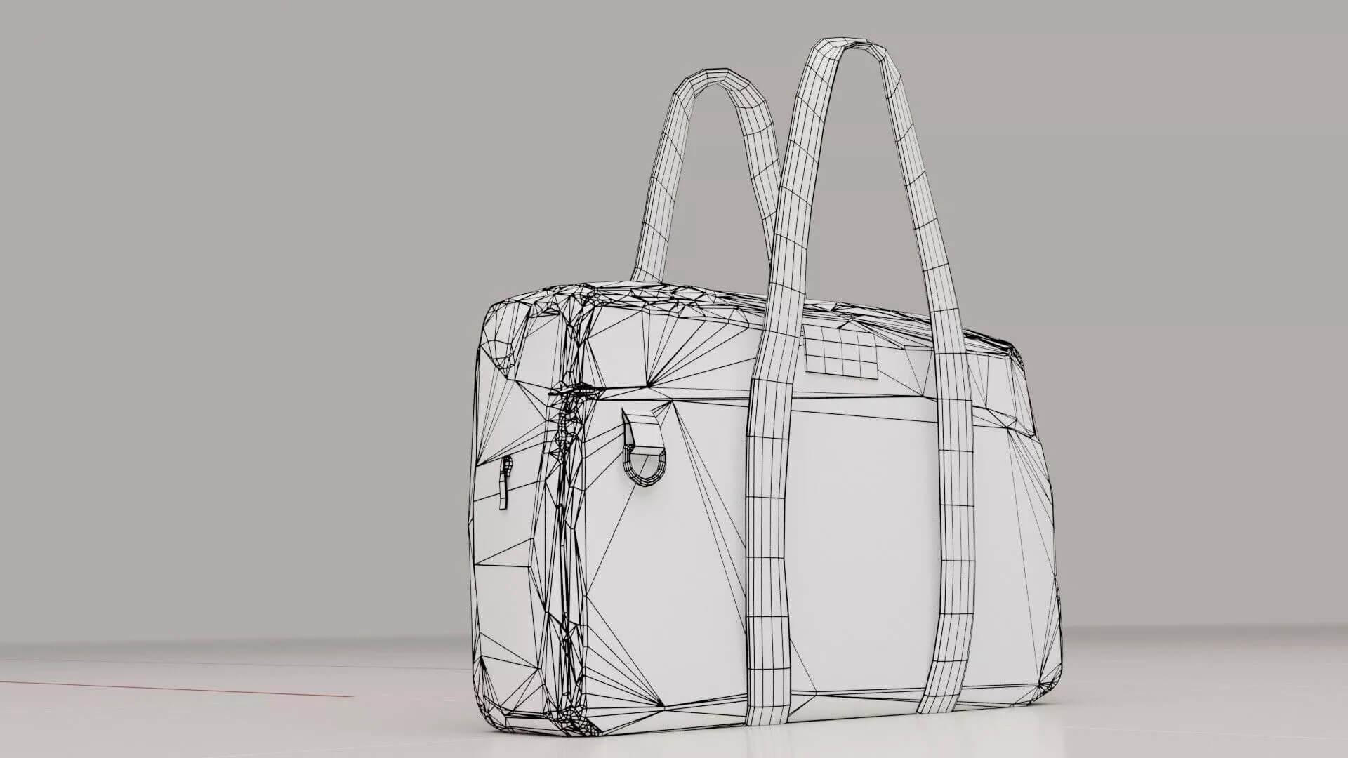 Shoulder Bag Schoolbag Oxford Cloth Handheld Luggage Bag PBR 3D Model