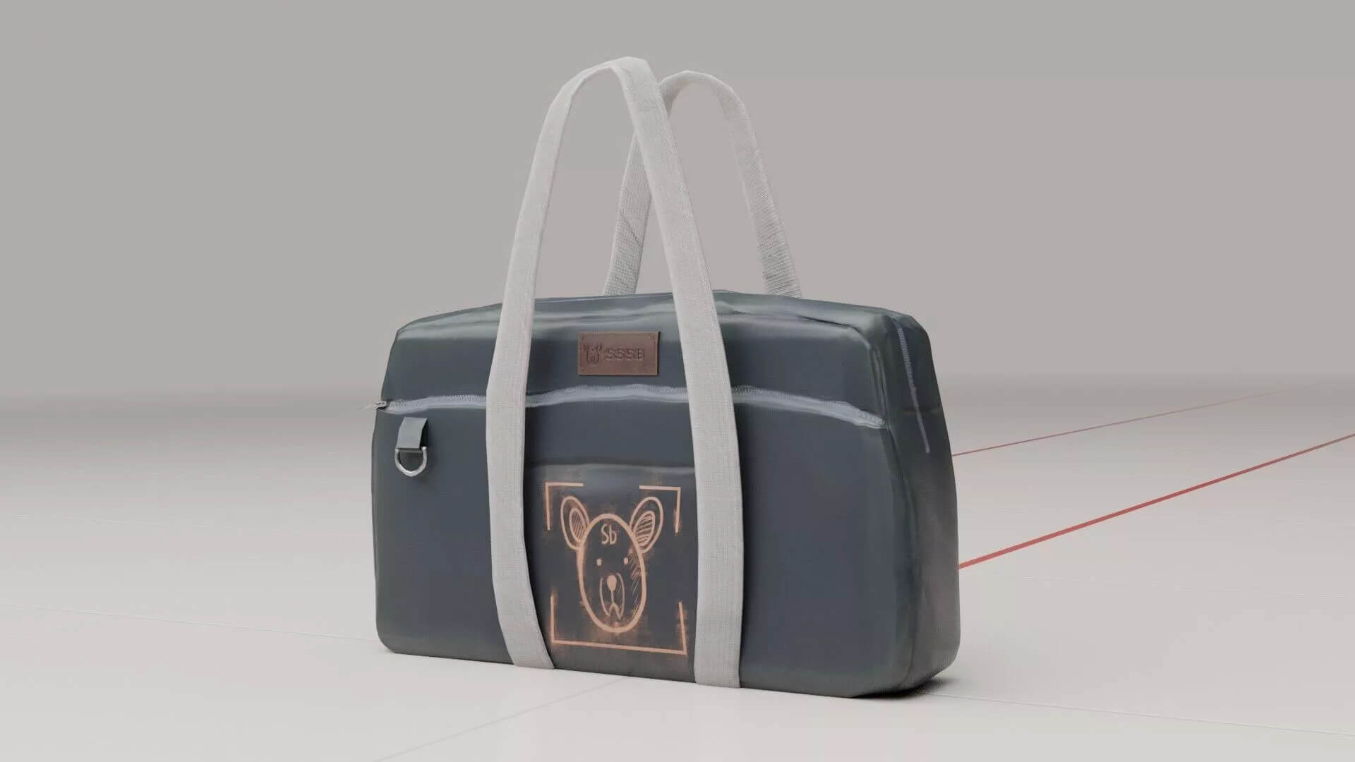Shoulder Bag Schoolbag Oxford Cloth Handheld Luggage Bag PBR 3D Model