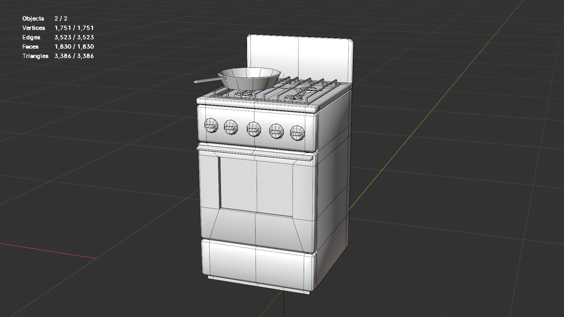 Soviet Gas Stove with Rusty Frying Pan &ndash Low-Poly PBR 3D Model