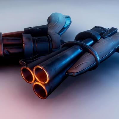 Stylized TriRevolver - Low-Poly PBR Hand-Cannon
