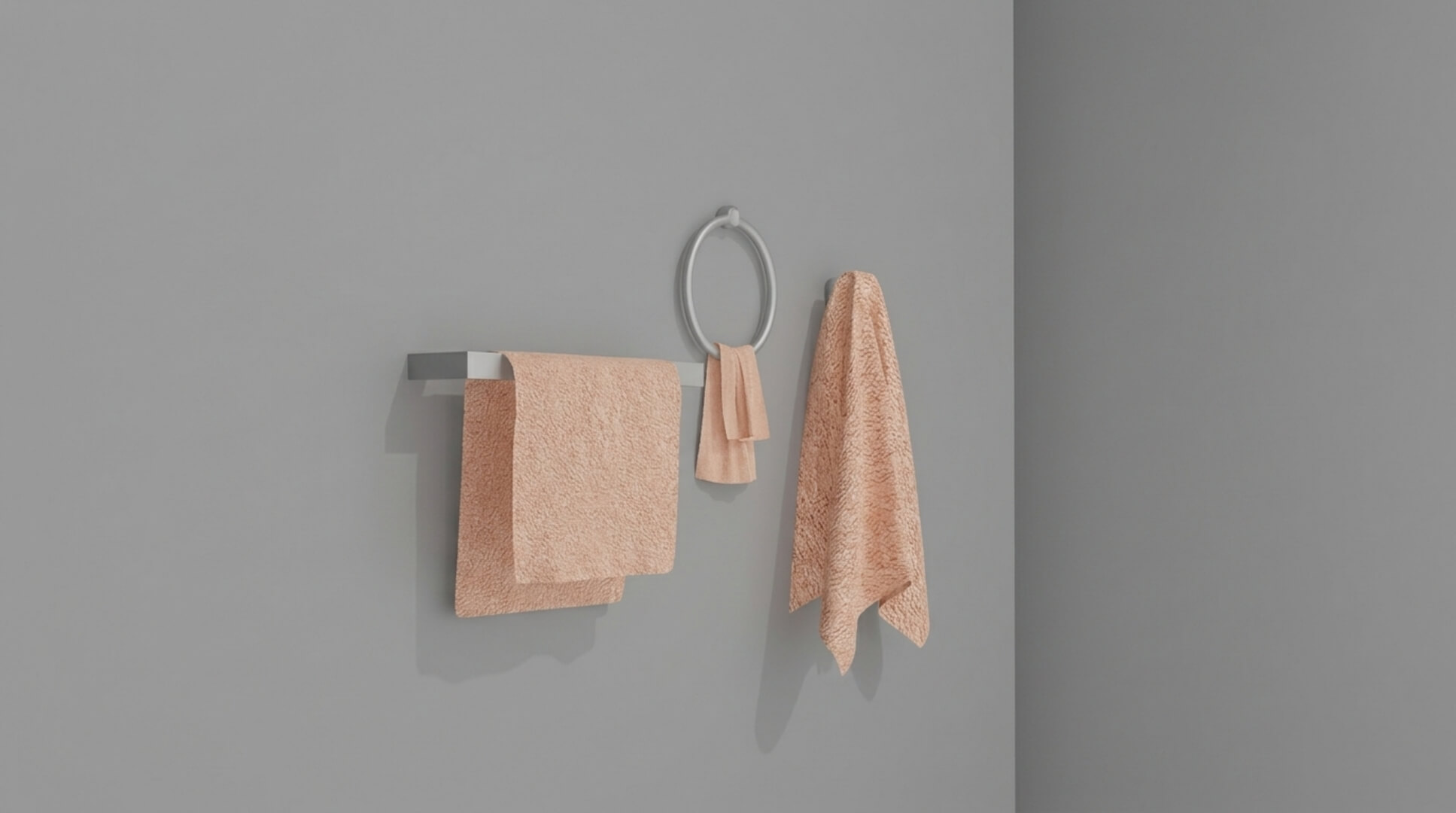 Towels Set Towel Hanging on Wall PBR 3D Model 3D Model