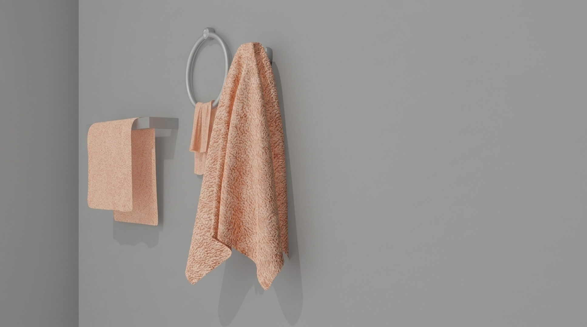 Towels Set Towel Hanging on Wall PBR 3D Model 3D Model