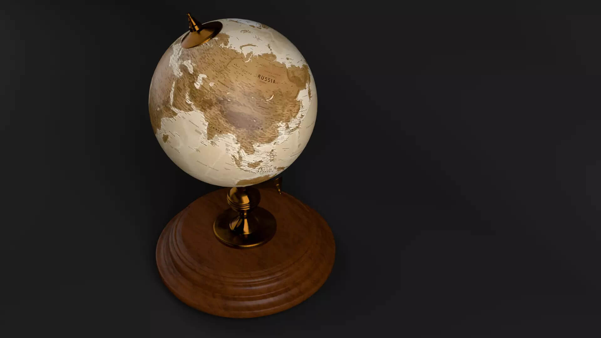 Vintage Desk Globe - Subdivision-Ready PBR 3D Model 3D Model
