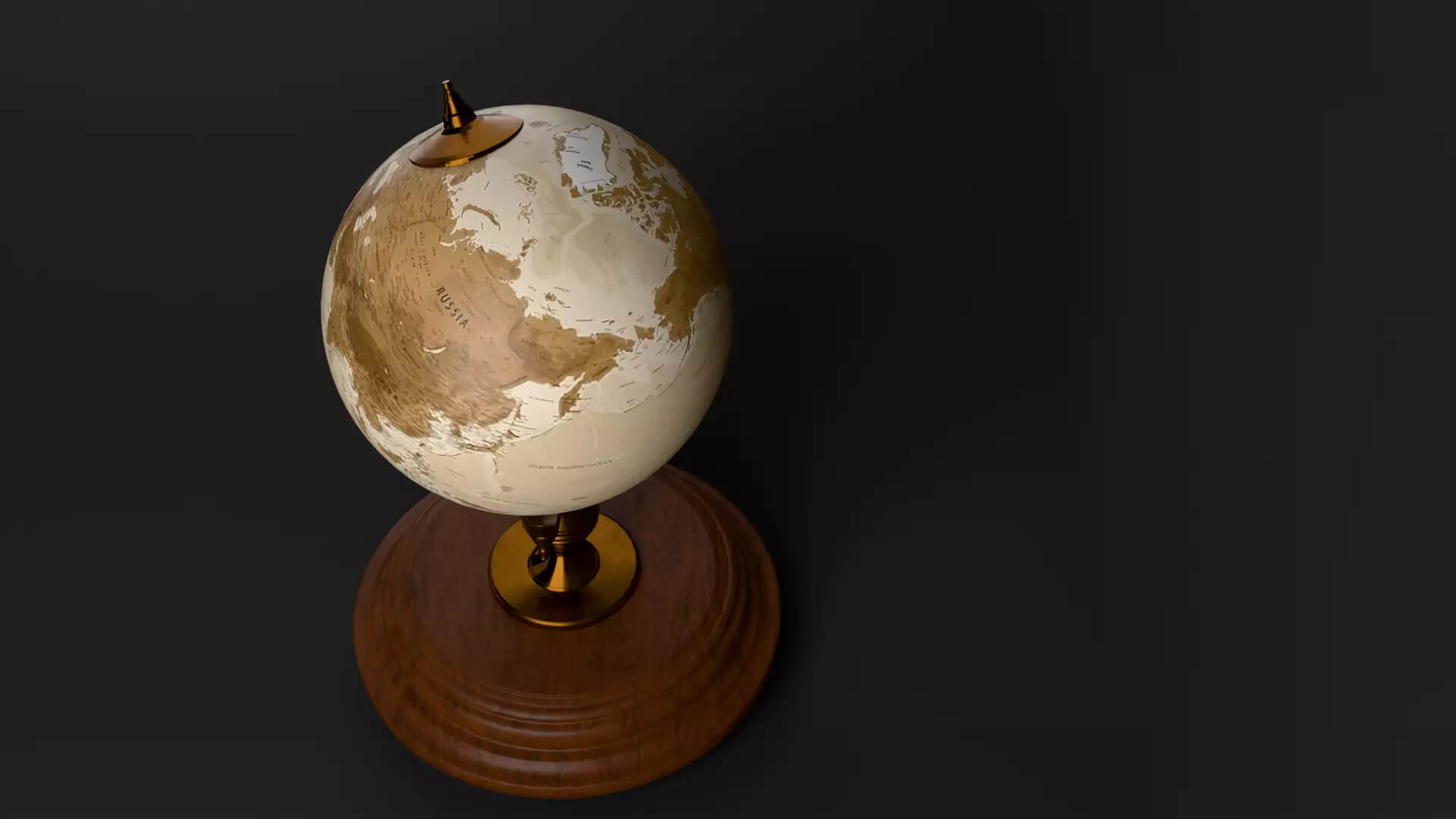Vintage Desk Globe - Subdivision-Ready PBR 3D Model 3D Model