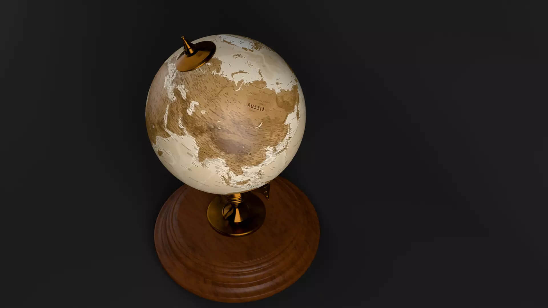 Vintage Desk Globe - Subdivision-Ready PBR 3D Model 3D Model