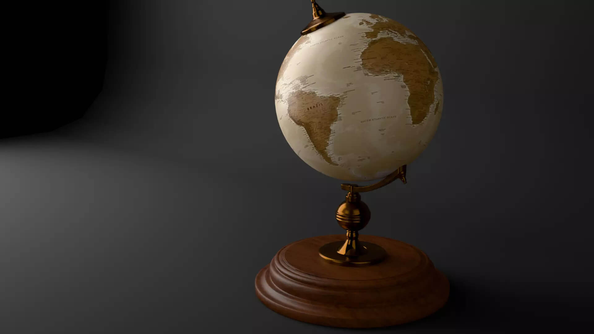 Vintage Desk Globe - Subdivision-Ready PBR 3D Model 3D Model