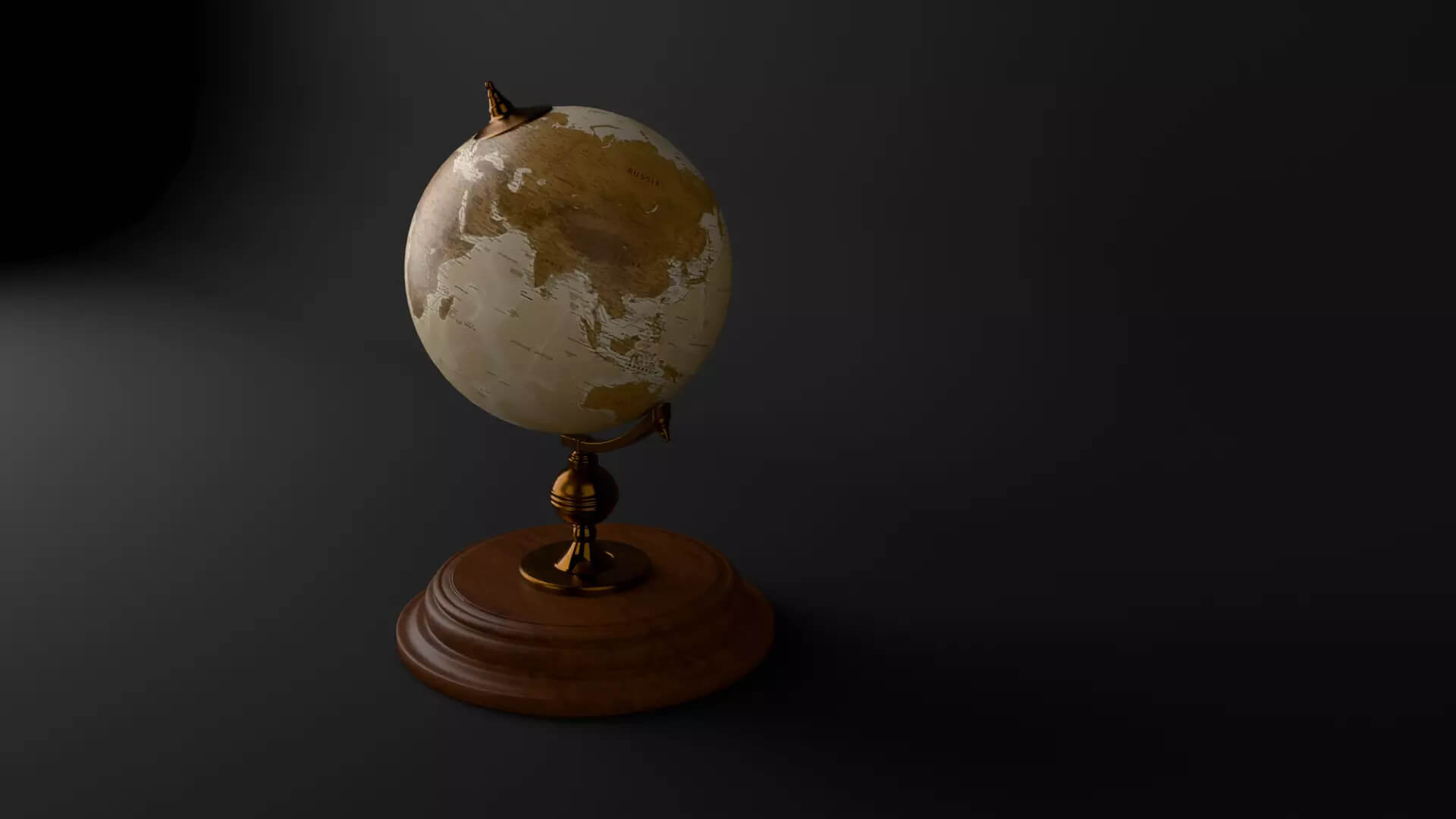 Vintage Desk Globe - Subdivision-Ready PBR 3D Model 3D Model