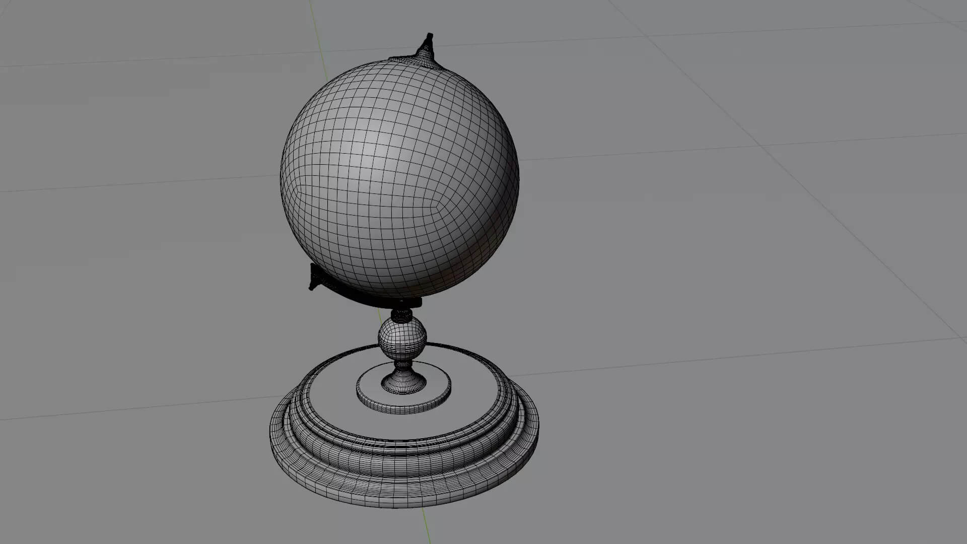 Vintage Desk Globe - Subdivision-Ready PBR 3D Model 3D Model