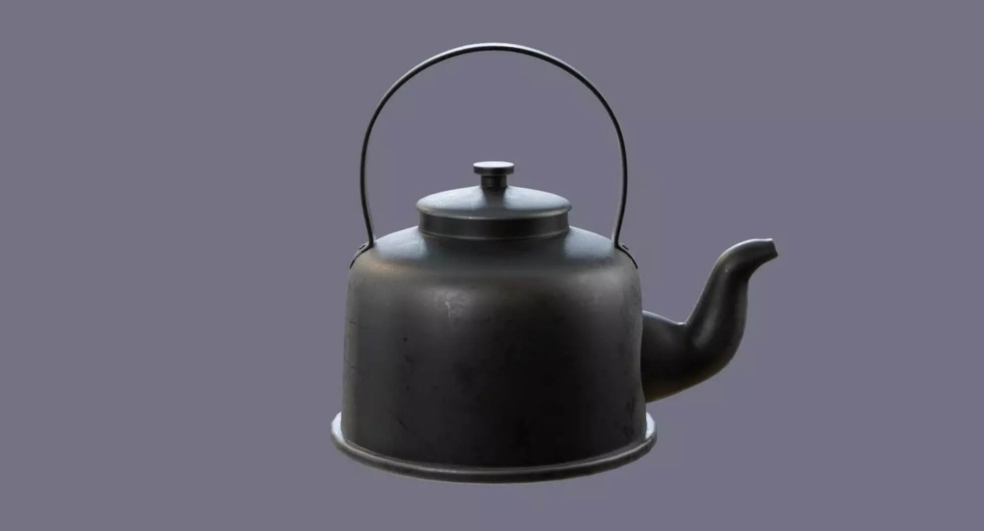 Vintage Metallic Teapot PBR Low-Poly 3D Model 3D Model