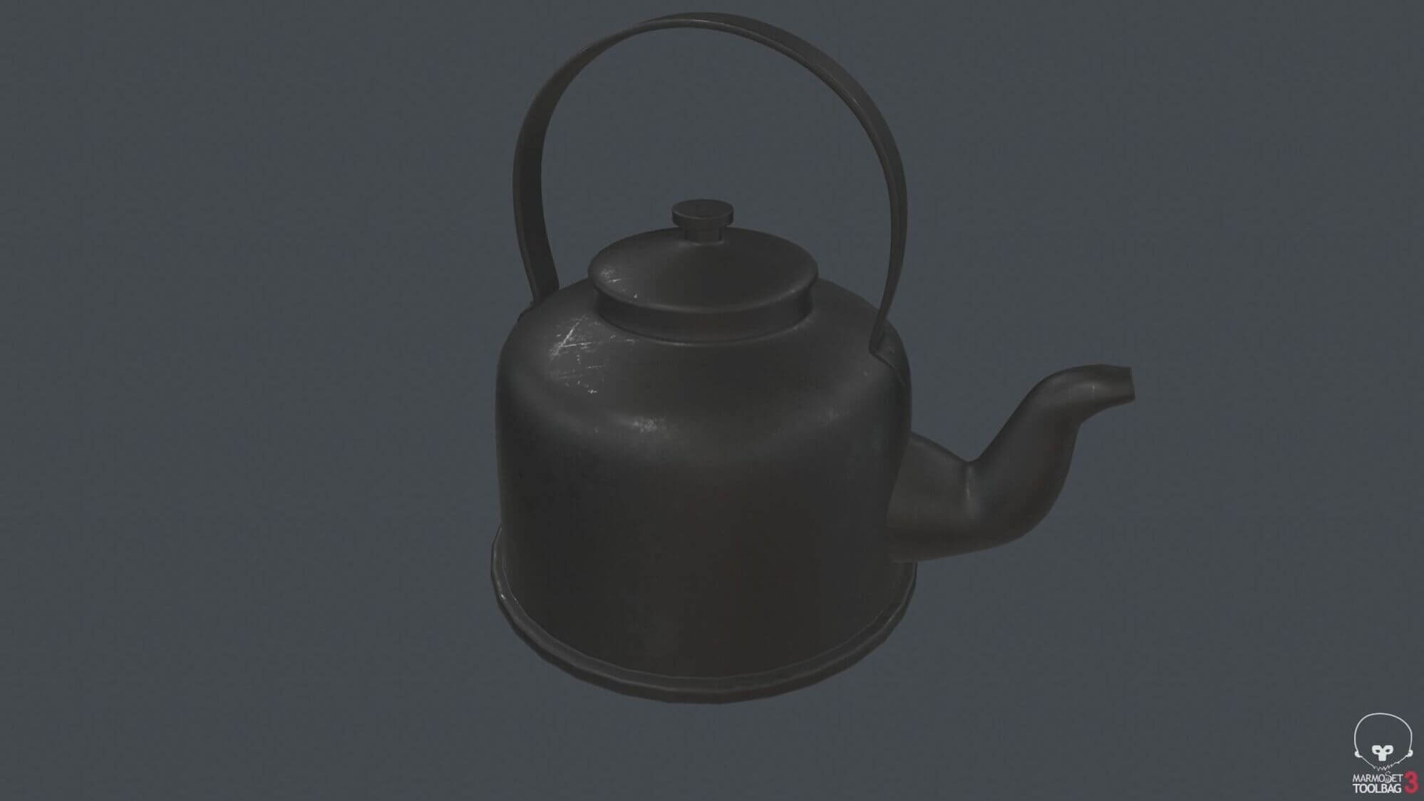 Vintage Metallic Teapot PBR Low-Poly 3D Model 3D Model