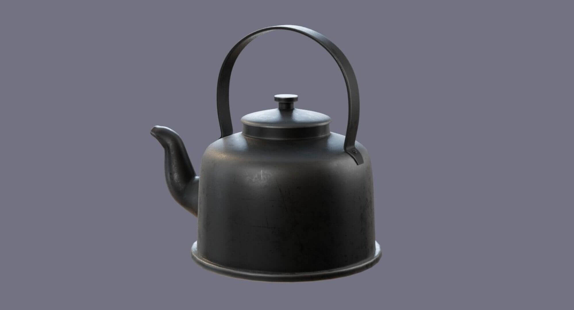 Vintage Metallic Teapot PBR Low-Poly 3D Model 3D Model