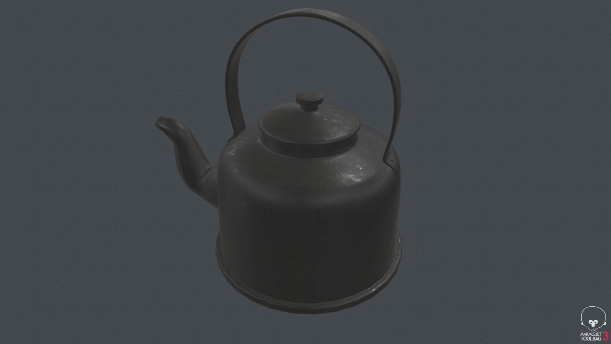 Vintage Metallic Teapot PBR Low-Poly 3D Model 3D Model