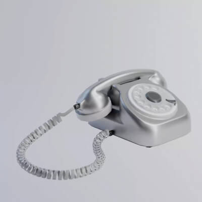 Vintage Rotary Phone - Low Poly PBR 3D Model