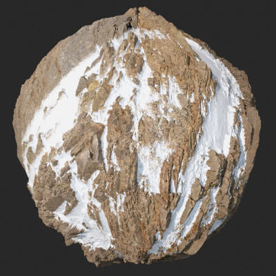 Fresh Snow on Sharp Jagged Rock