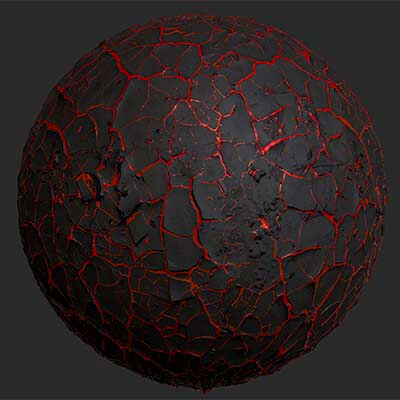 Lava Crack Clay Ground Seamless PBR Texture