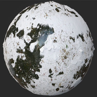 Snow Covered Swamp Forest Ground PBR 4K Textures