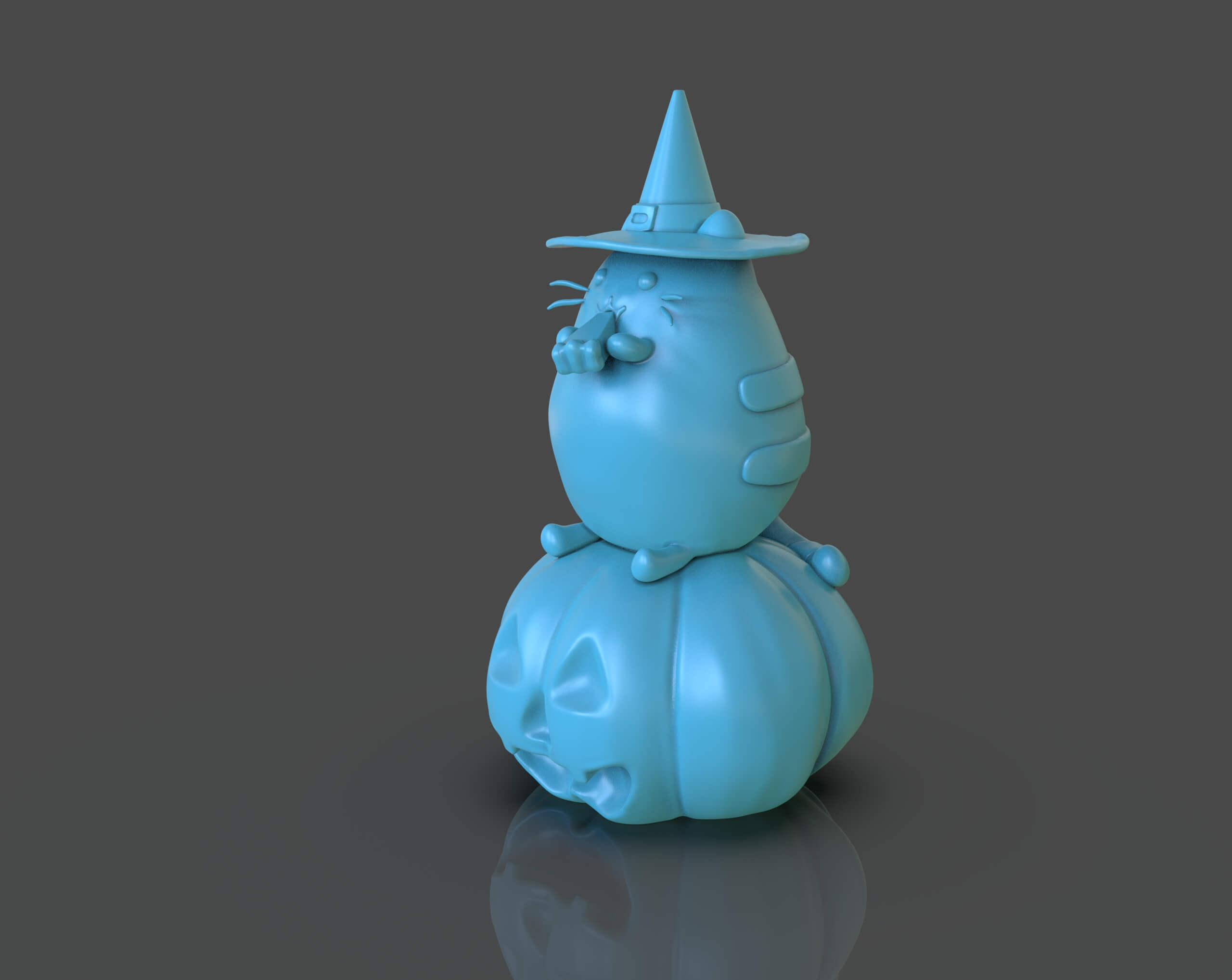 Pusheen Eating Pumpkin Pie 3D Render, Digital Artwork by PaburoVIII