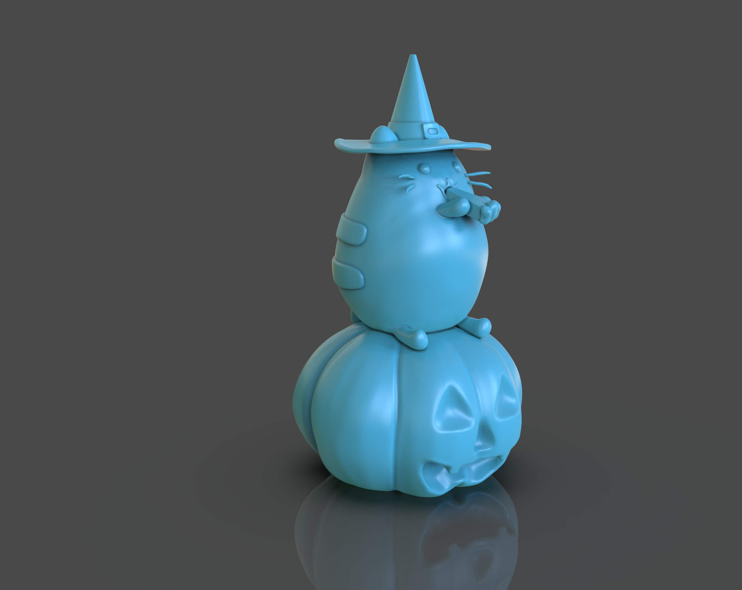 Pusheen Eating Pumpkin Pie 3D Render, Digital Artwork by PaburoVIII