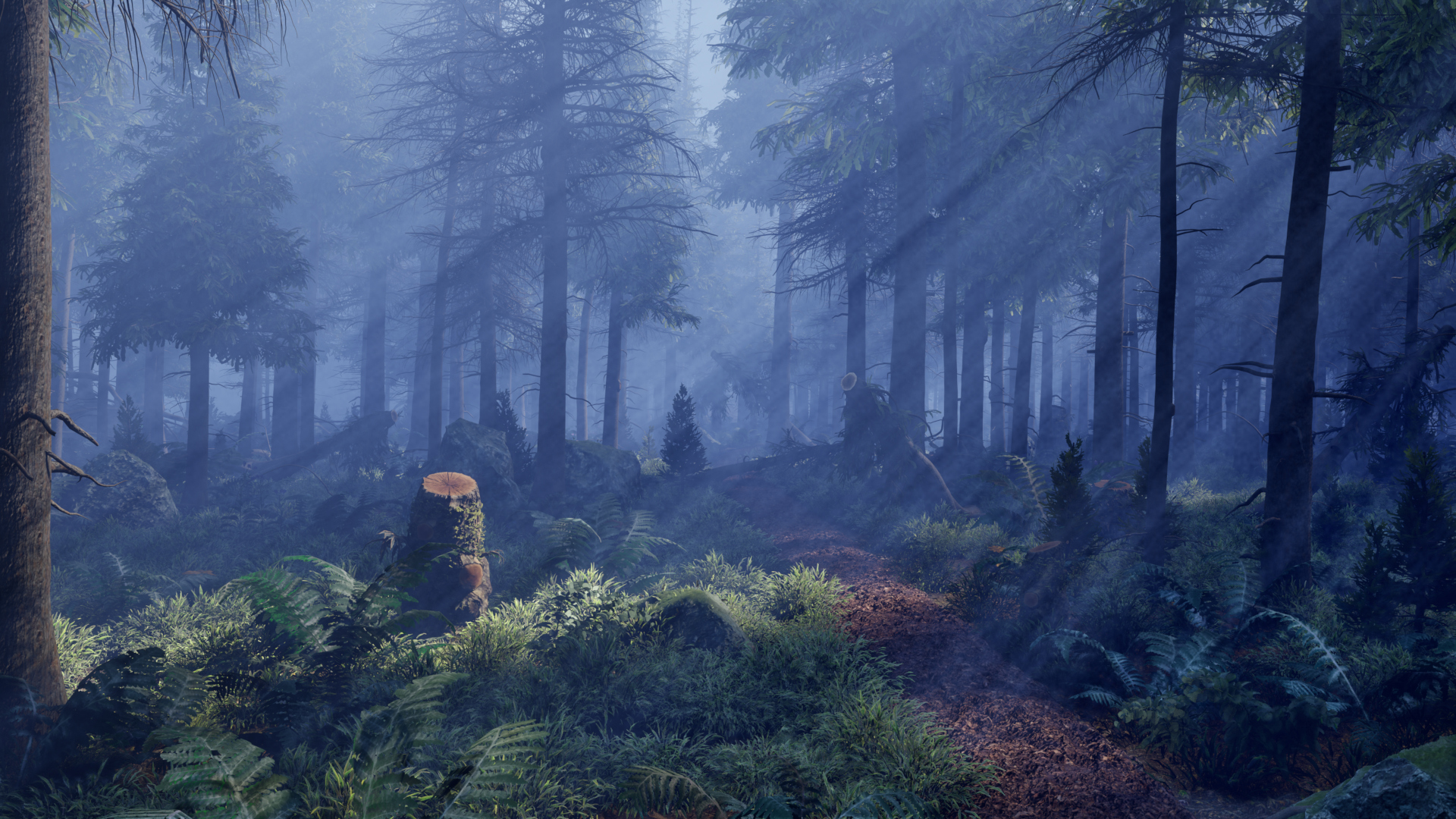The Silent Path A PCG Forest 3D Render, Digital Artwork by PaburoVIII