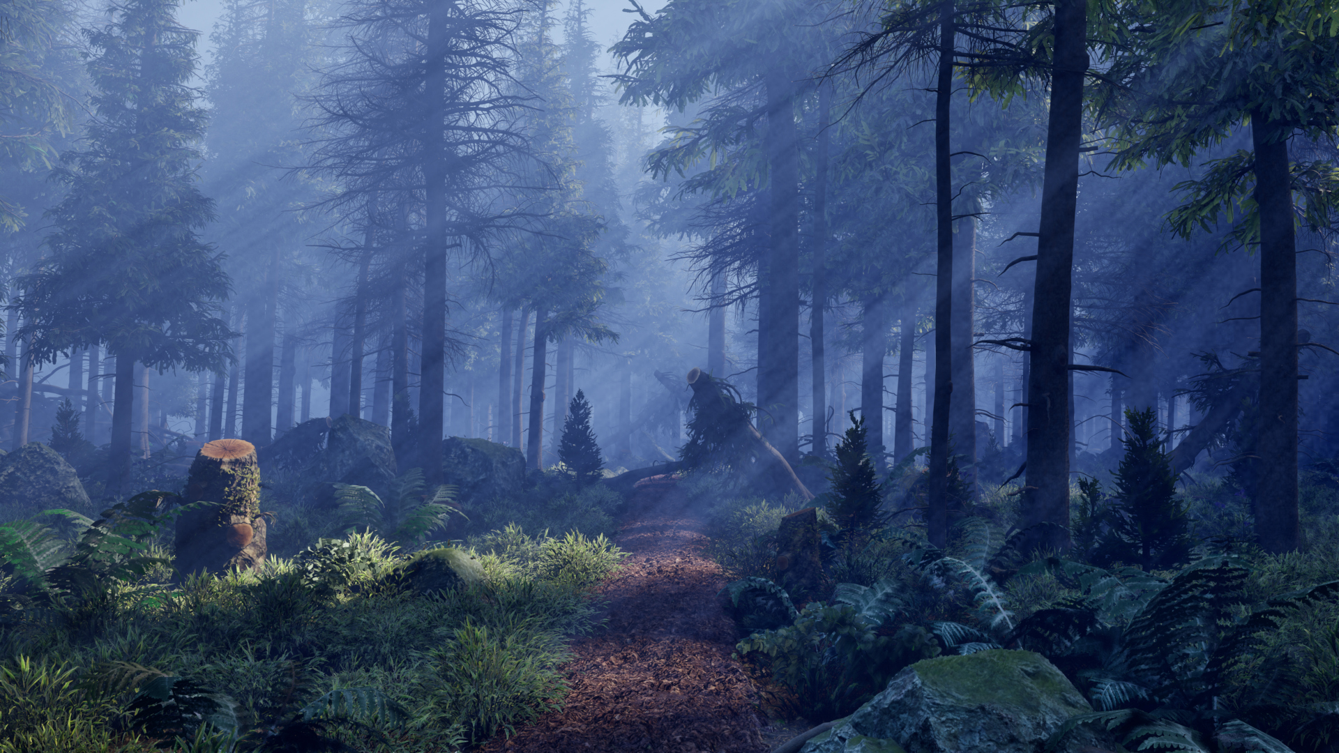 The Silent Path A PCG Forest 3D Render, Digital Artwork by PaburoVIII