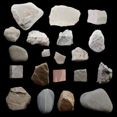 Rocks and Pebbles 3D Model Pack 3D Model