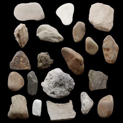 Rocks & Pebbles 3D Model Pack 3D Model