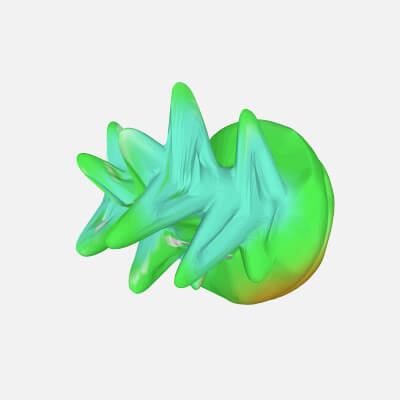 Cactus 3D Model Green Blue