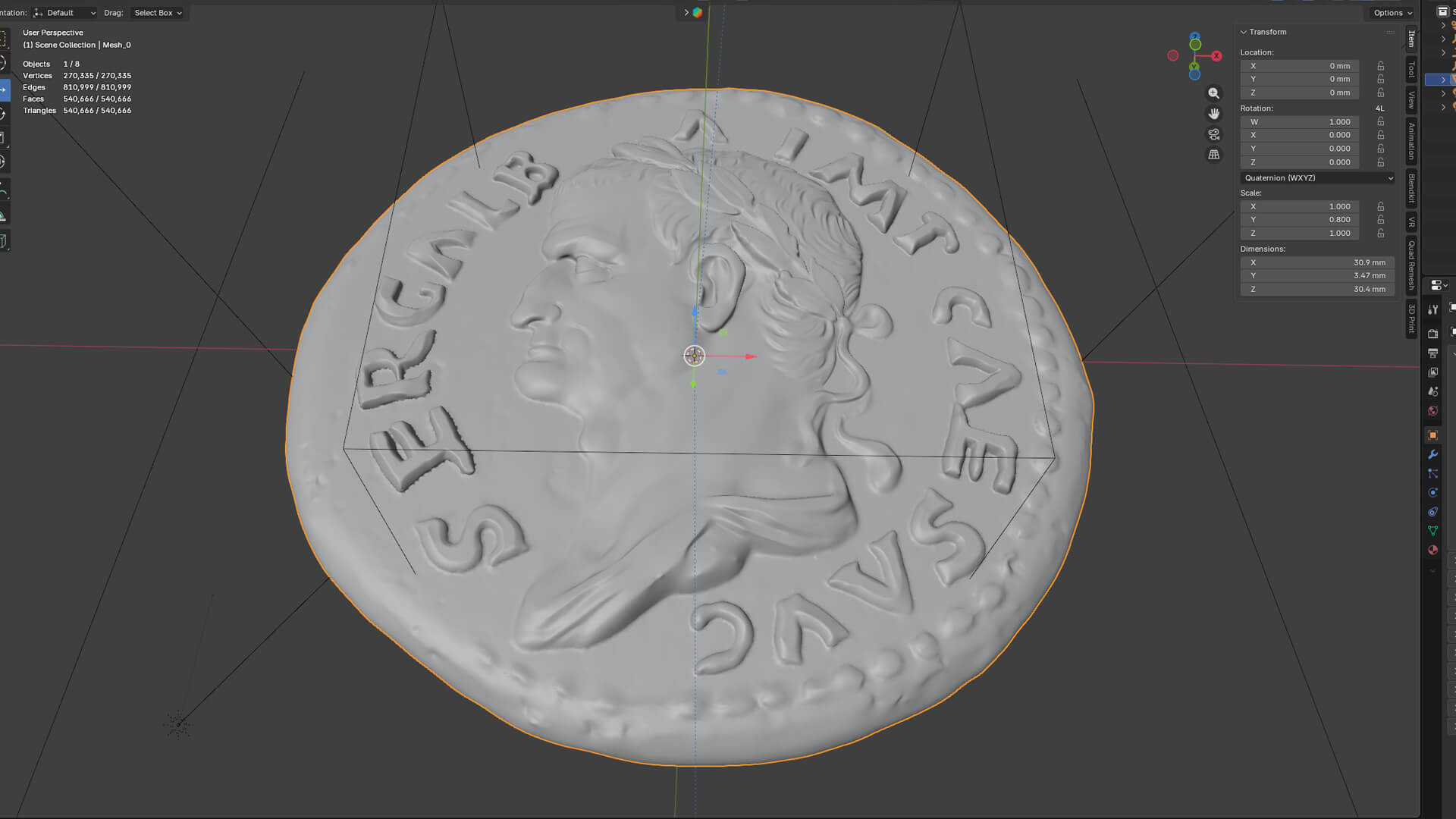 Galba Coin Printable 3D Model