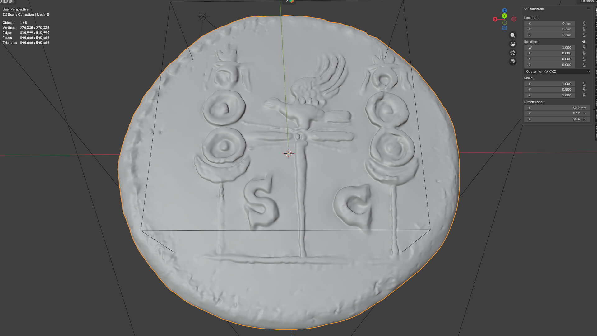 Galba Coin Printable 3D Model