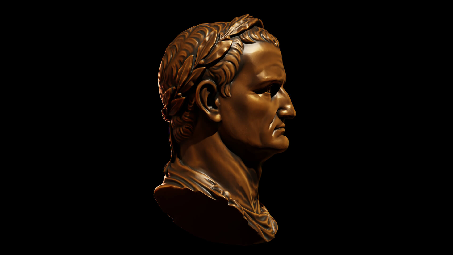 Galba Head Bronze 3D Model