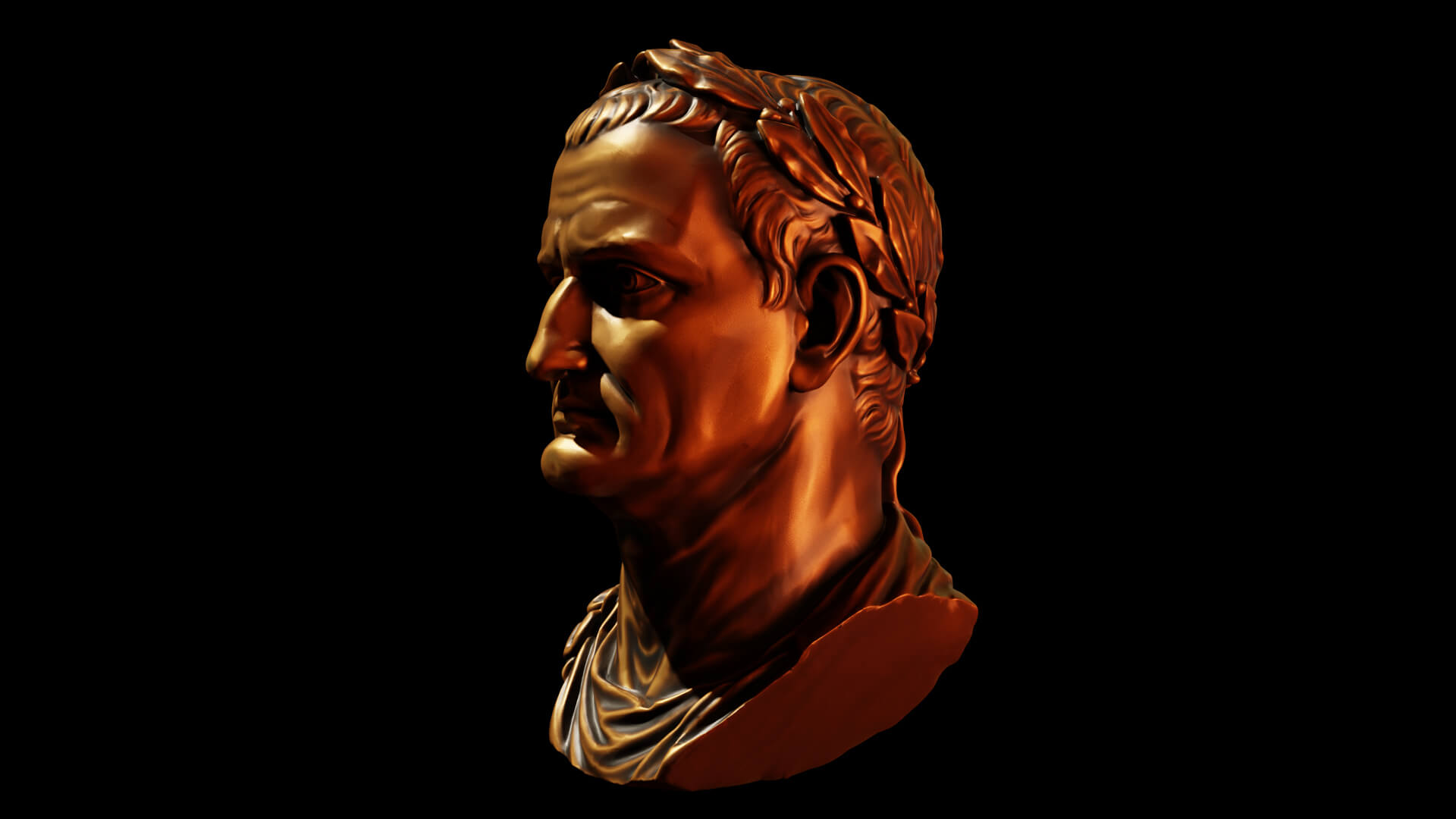 Galba Head Bronze 3D Model