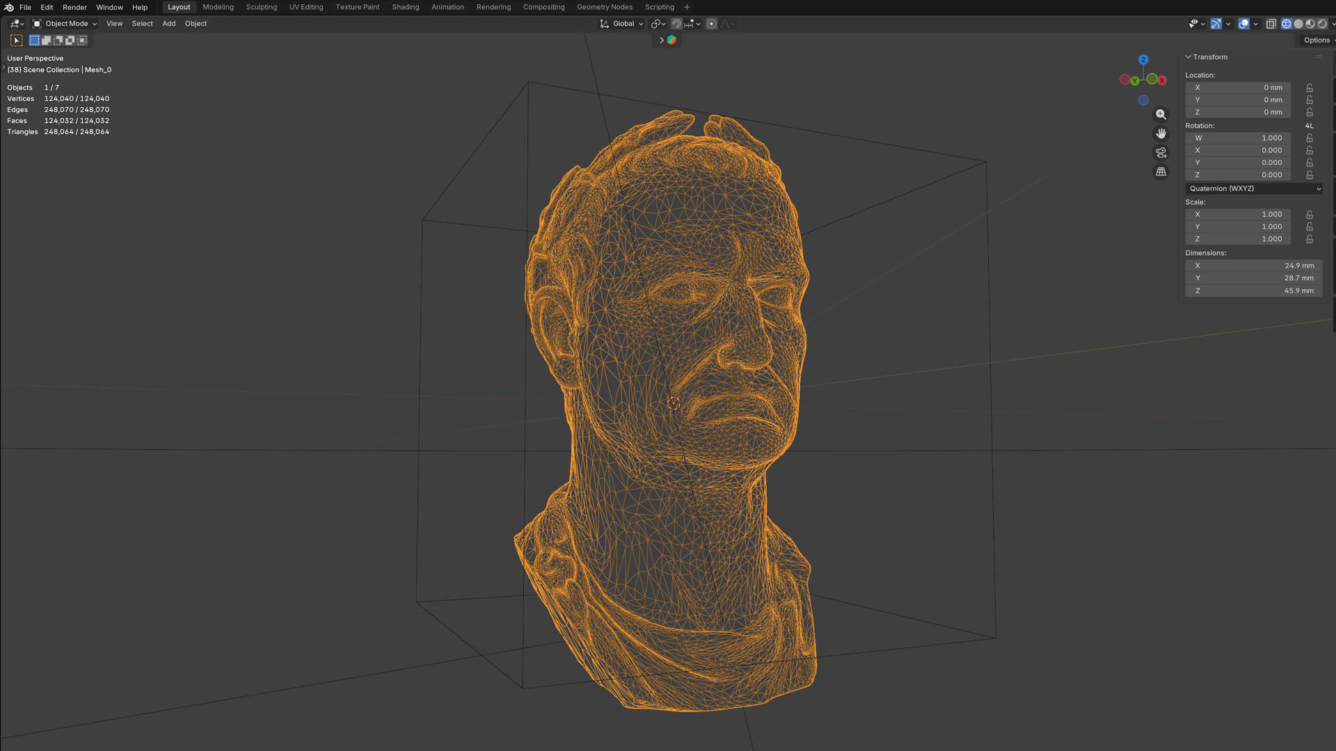 Galba Head Bronze 3D Model