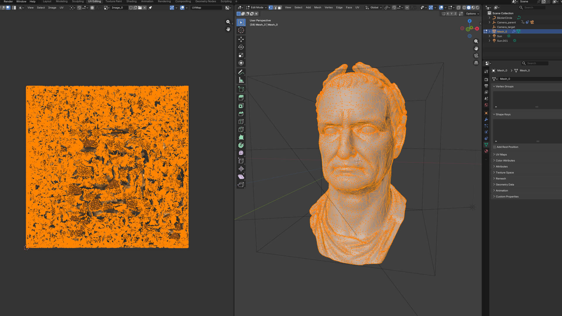 Galba Head Bronze 3D Model