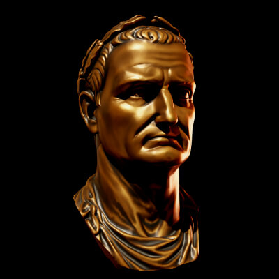 Galba Head Bronze 3D Model