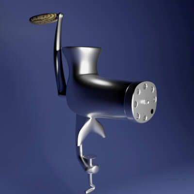 Vintage Meat Grinder – High-Detail Mechanical 3D Model