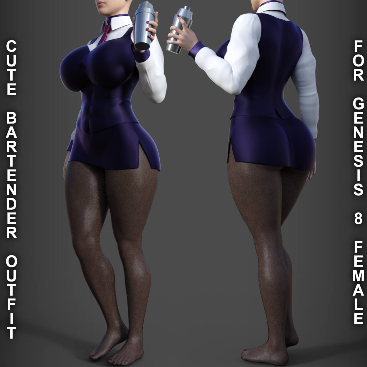 Cute Bartender Outfit for Genesis 8 Female Daz Content