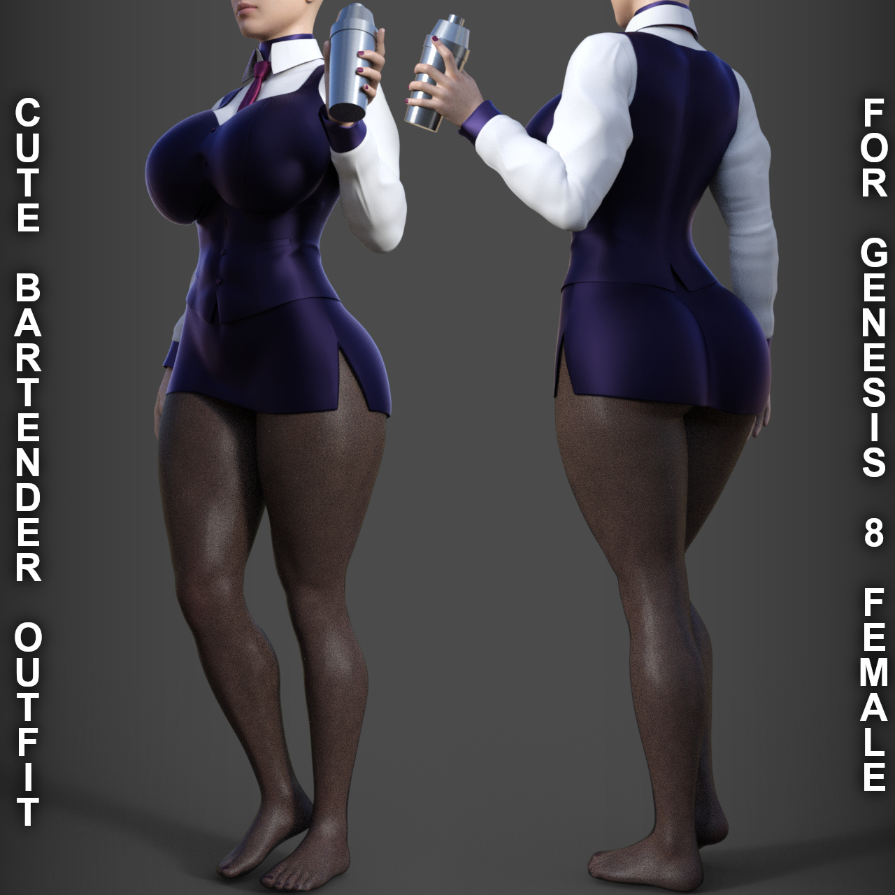Cute Bartender Outfit for Genesis 8 Female Daz Content