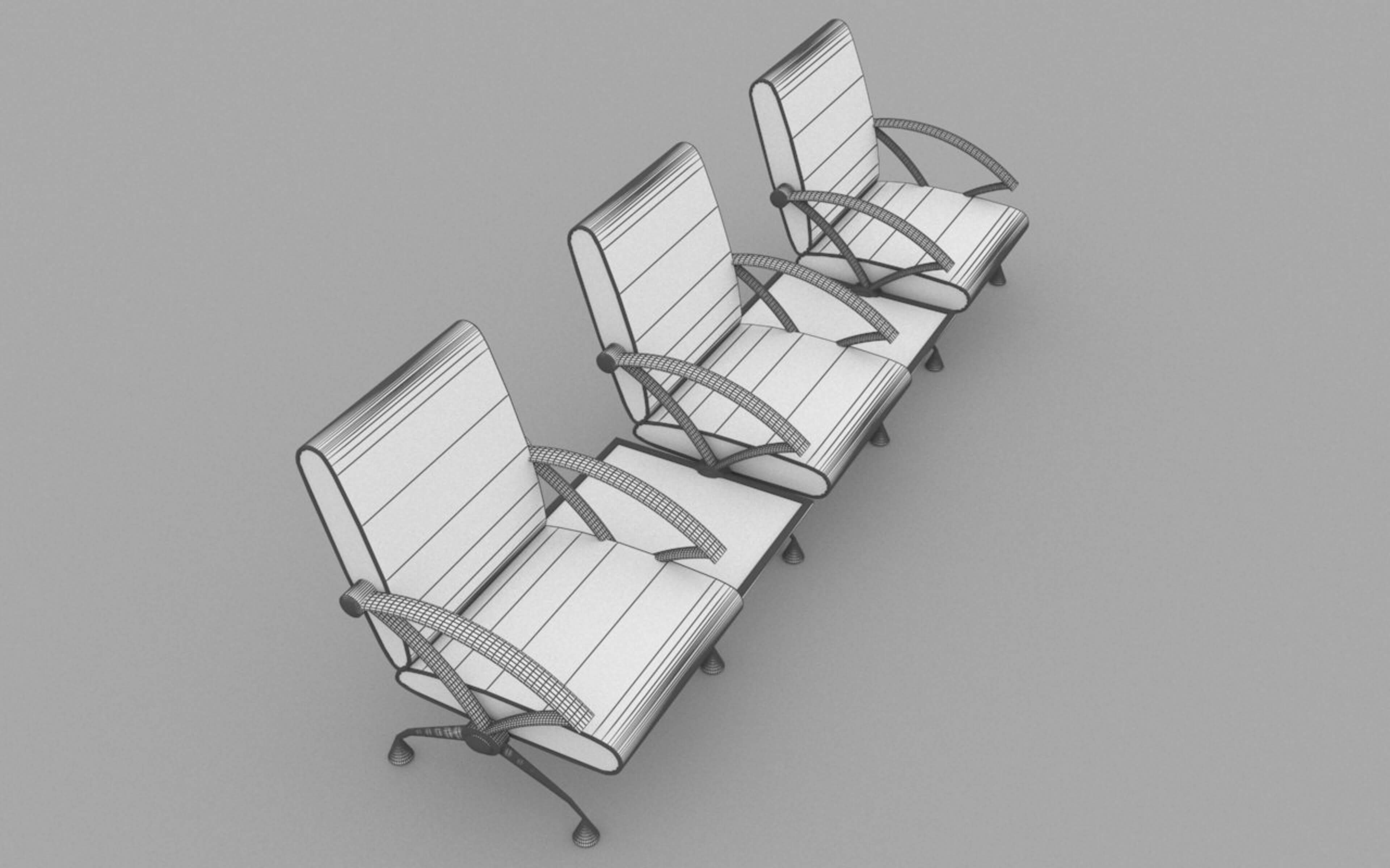 Airport Seating 3D Model
