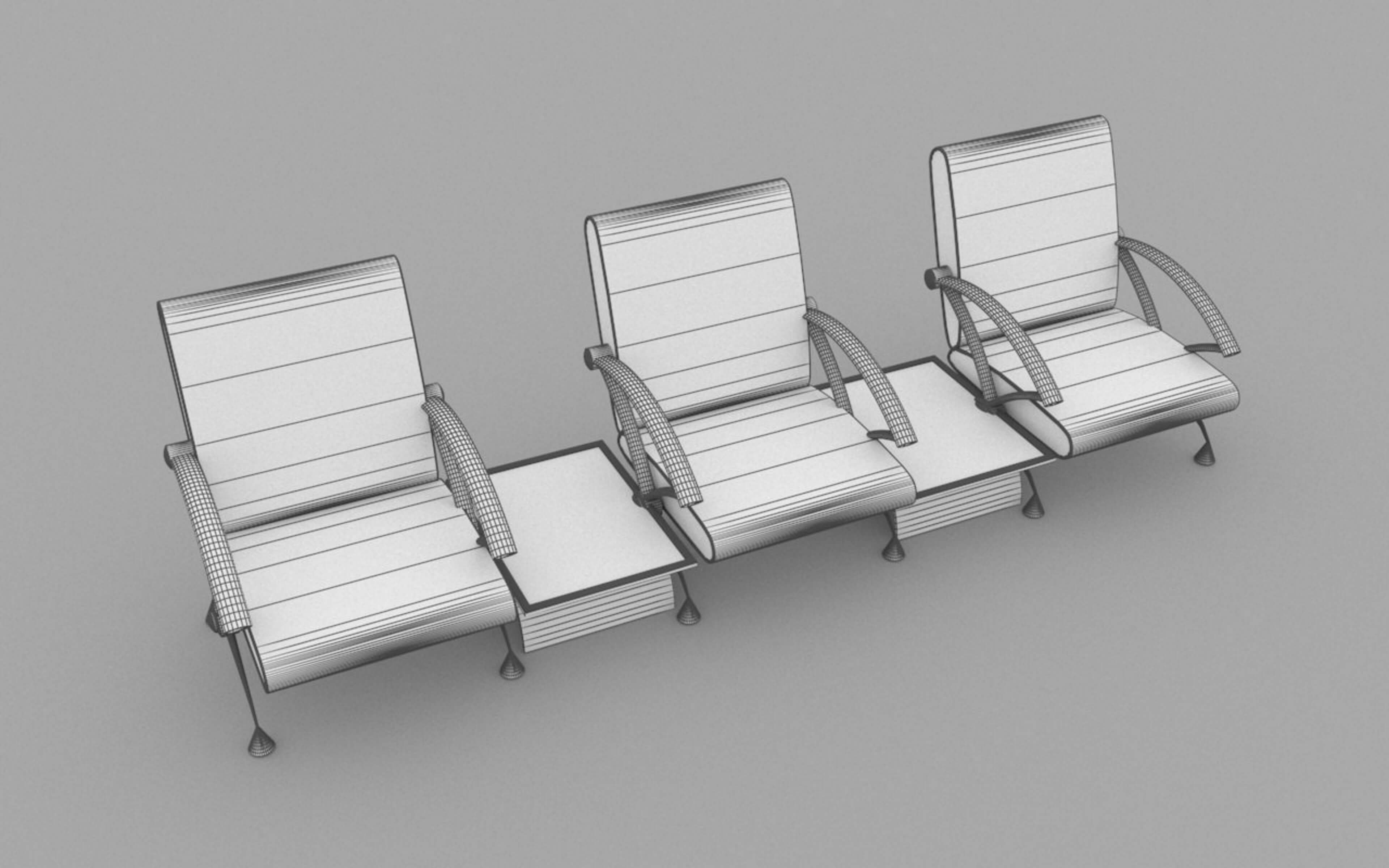 Airport Seating 3D Model