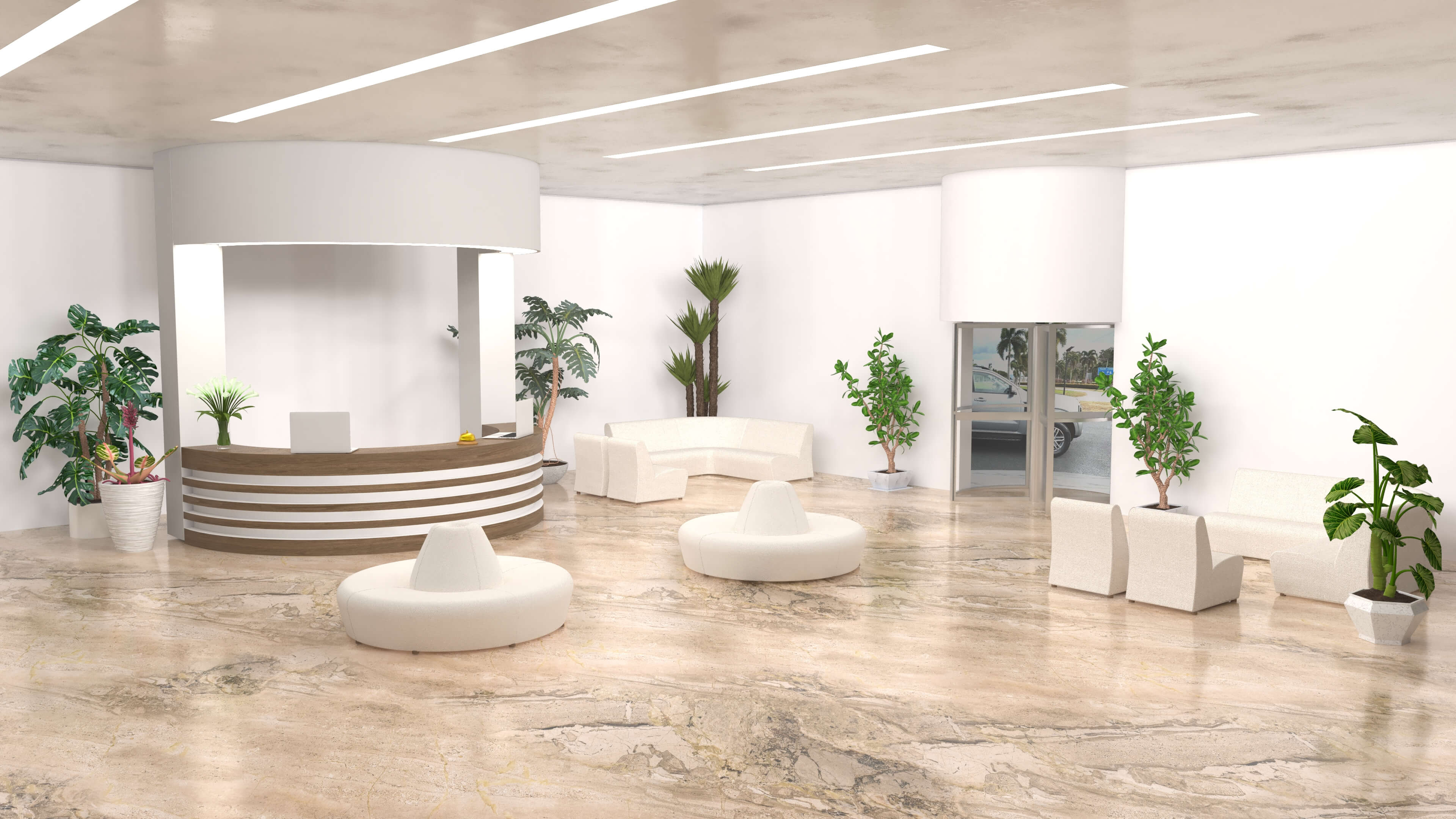 Hotel Lobby Scene 3D Model