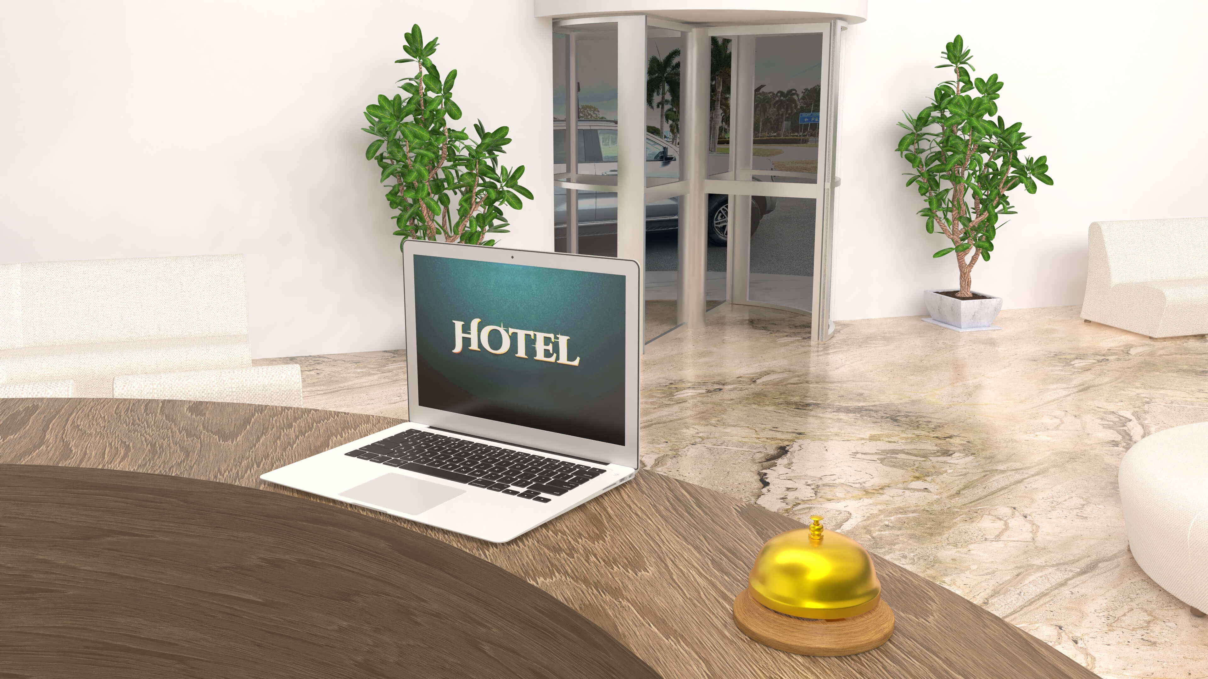 Hotel Lobby Scene 3D Model