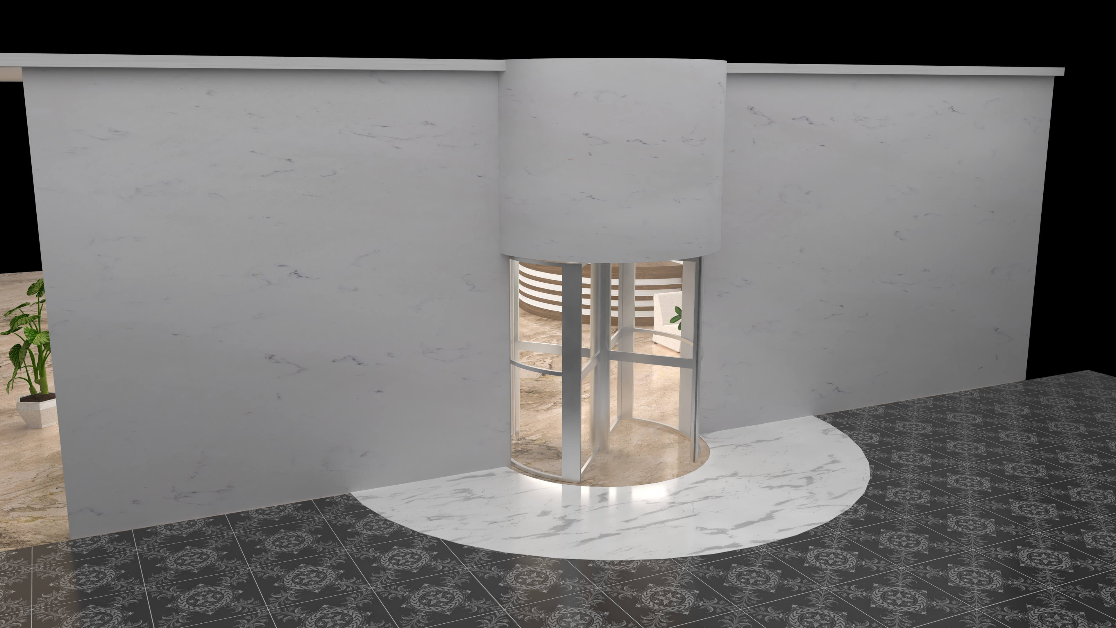 Hotel Lobby Scene 3D Model