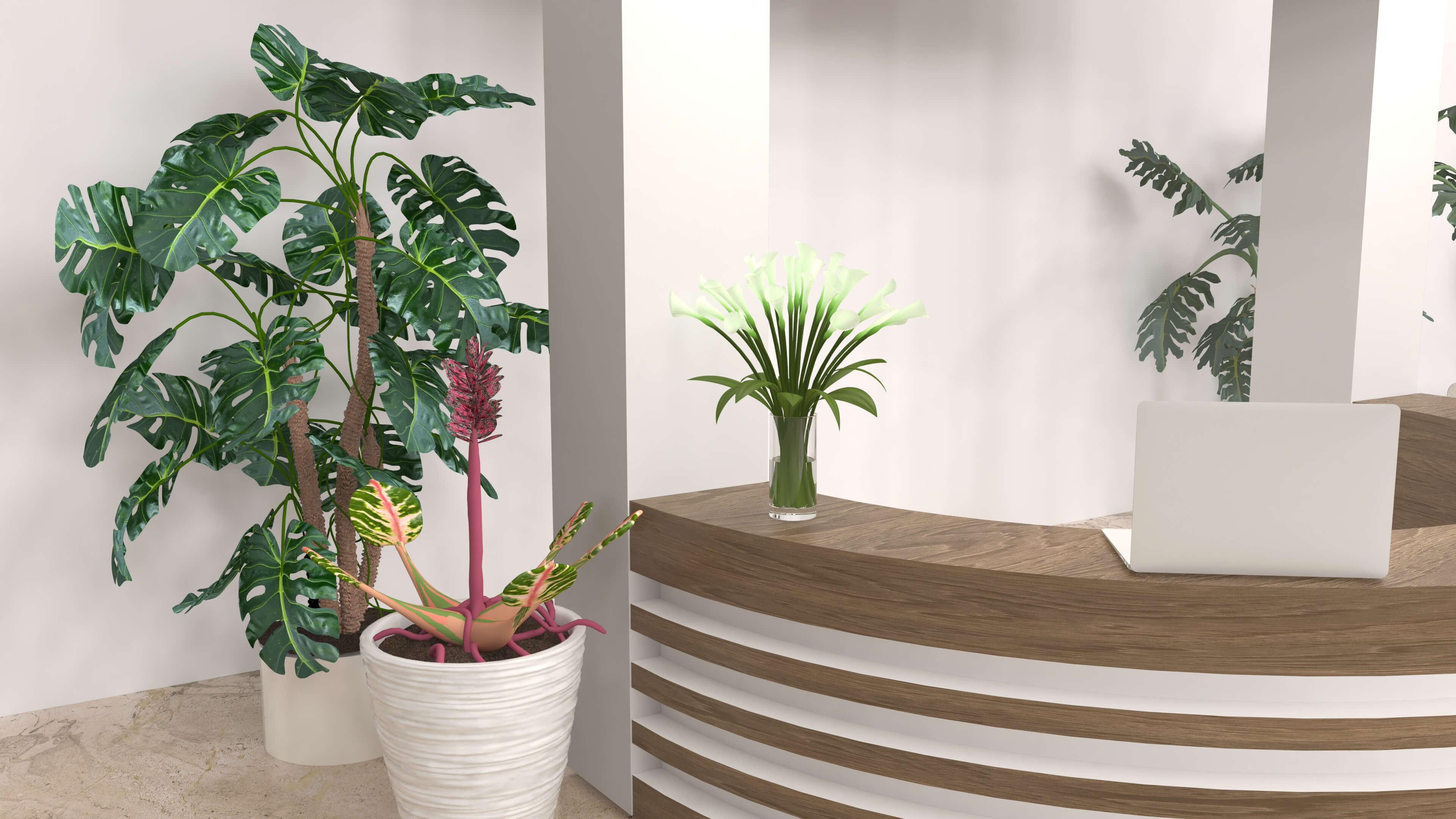 Hotel Lobby Scene 3D Model