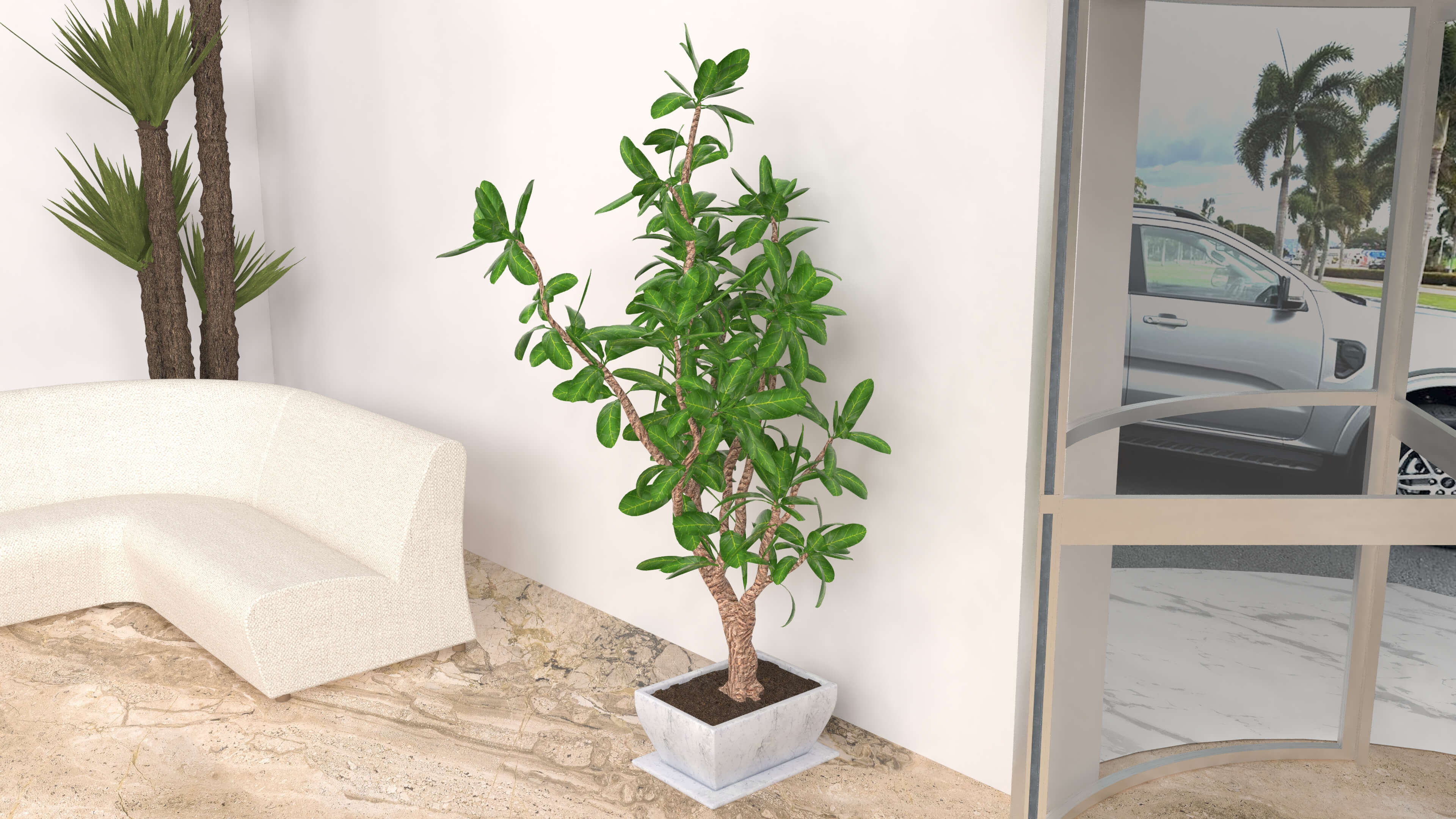 Hotel Lobby Scene 3D Model
