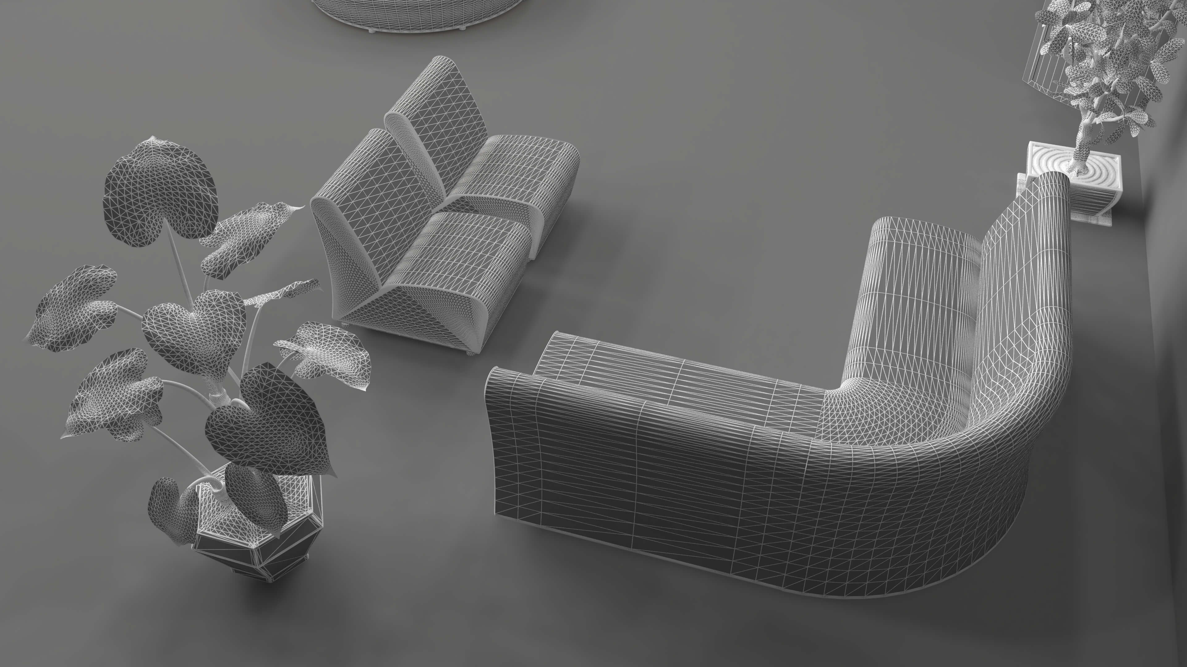 Hotel Lobby Scene 3D Model