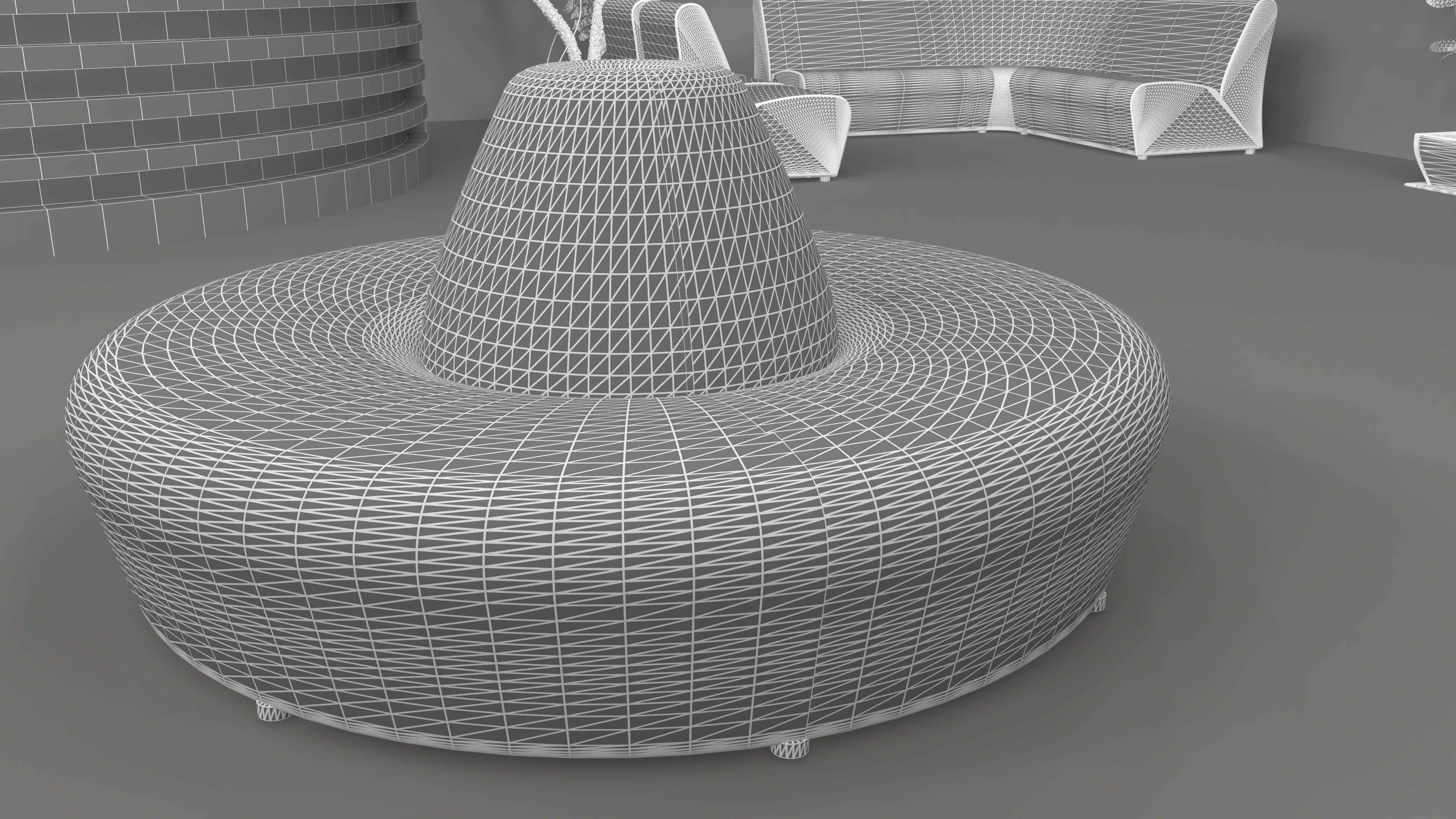 Hotel Lobby Scene 3D Model