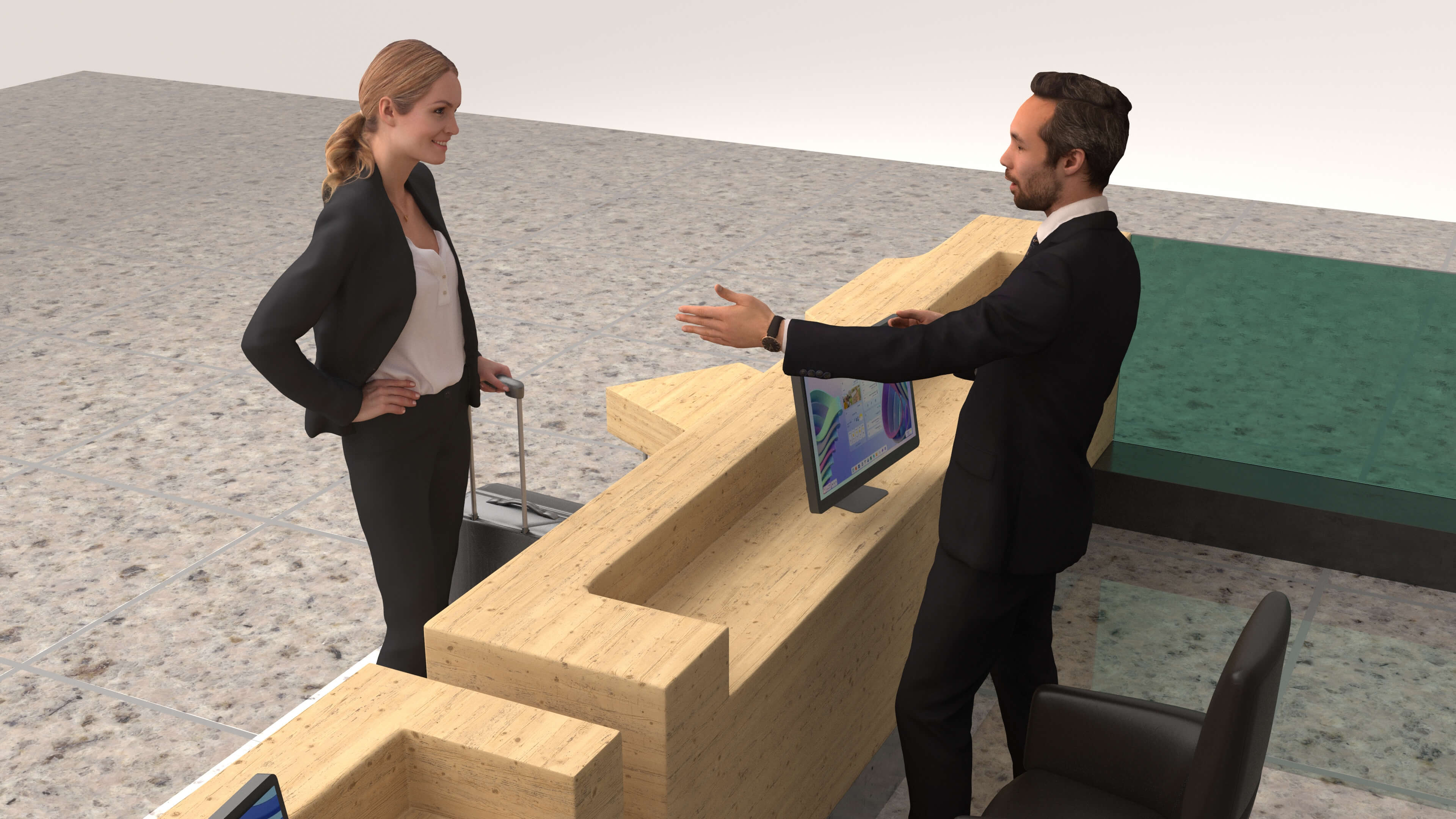 Hotel Reception 3D Model