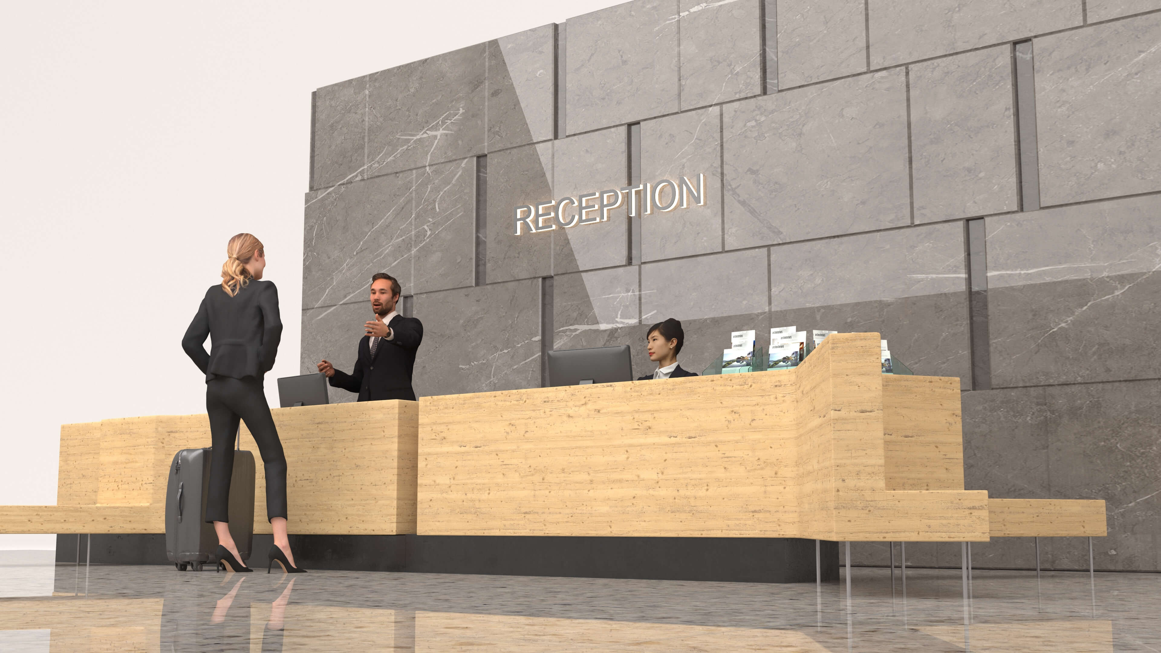 Hotel Reception 3D Model