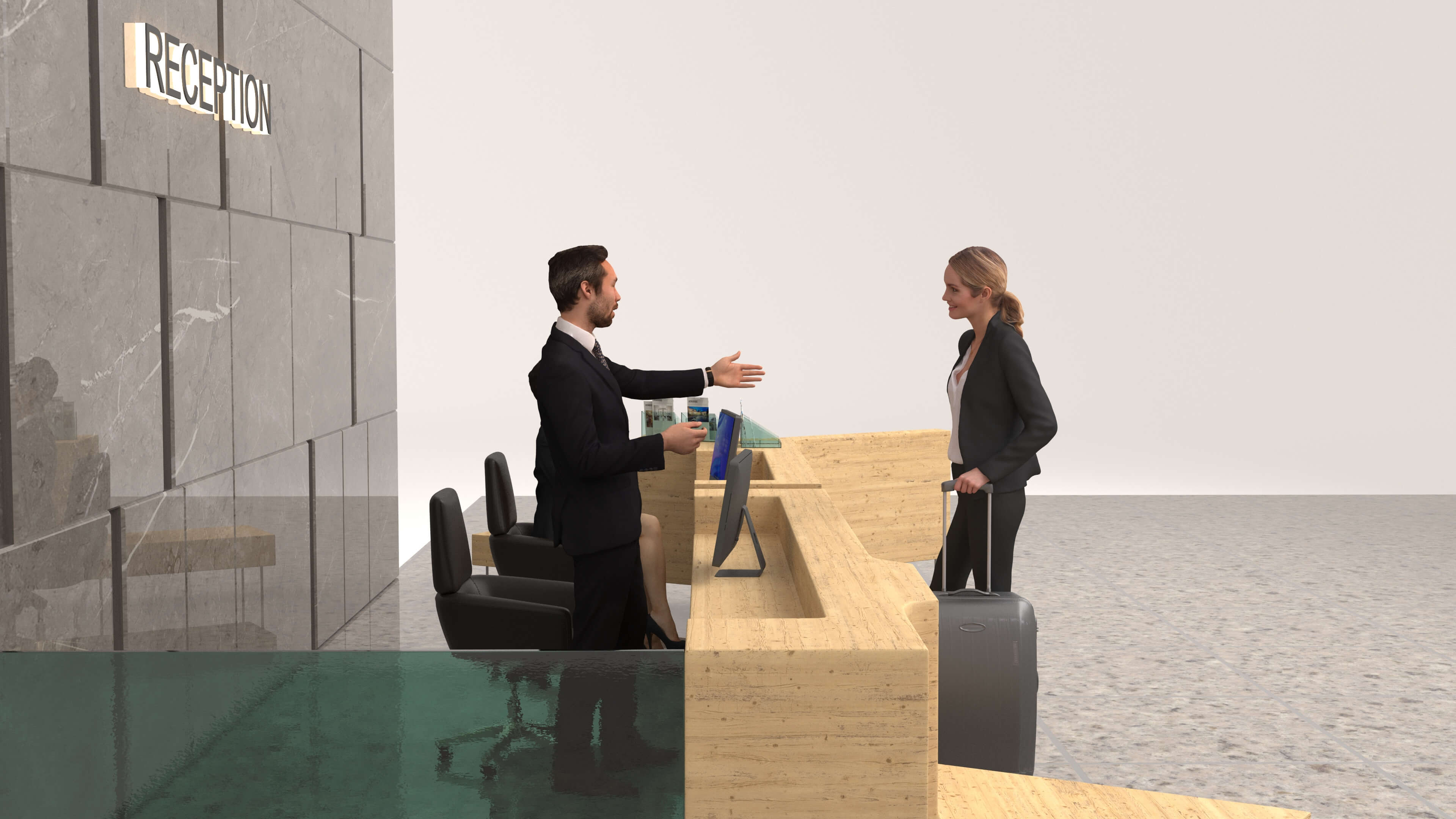 Hotel Reception 3D Model