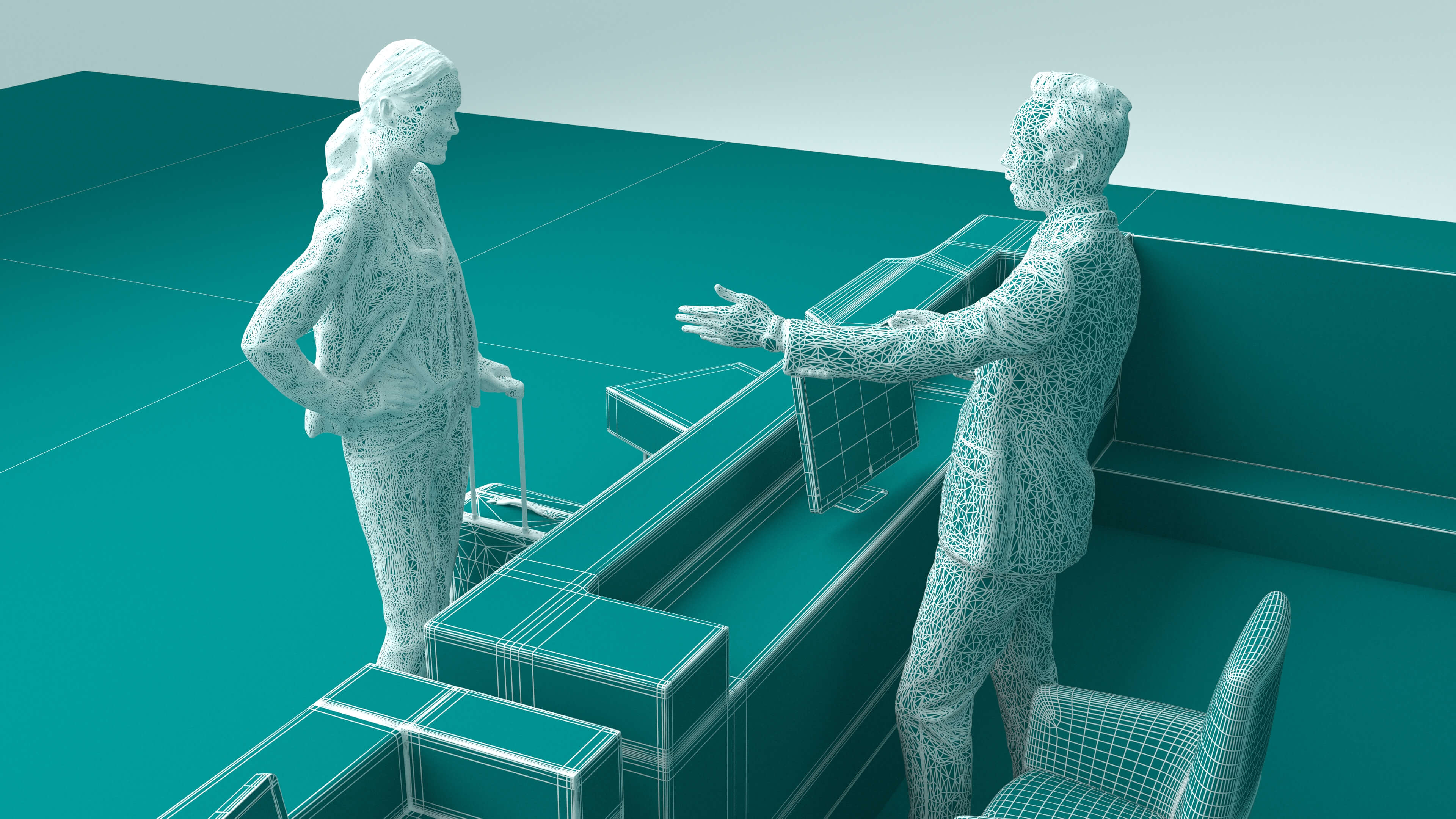 Hotel Reception 3D Model